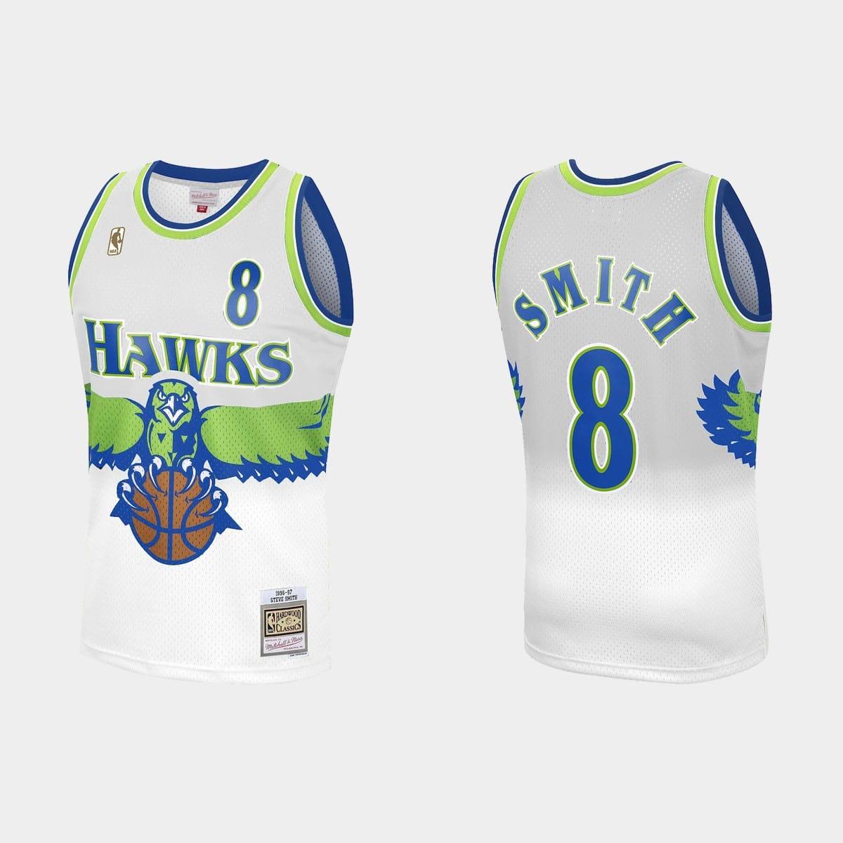 Баскетбольная джерси 1996-97 Atlanta Hawks  #8 Steve Smith Hardwood Classics White Reload 3.0 Jersey