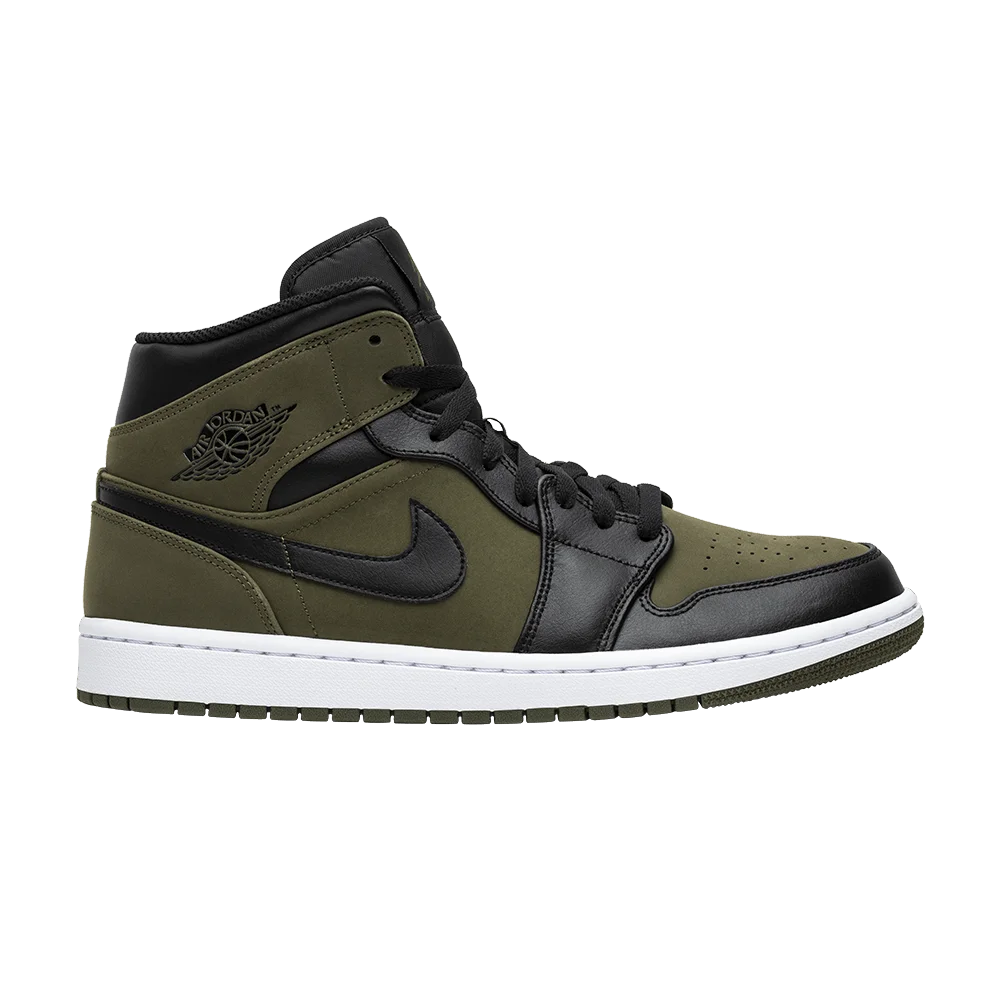 Air-Jordan-1-Mid-Olive-Canvas
