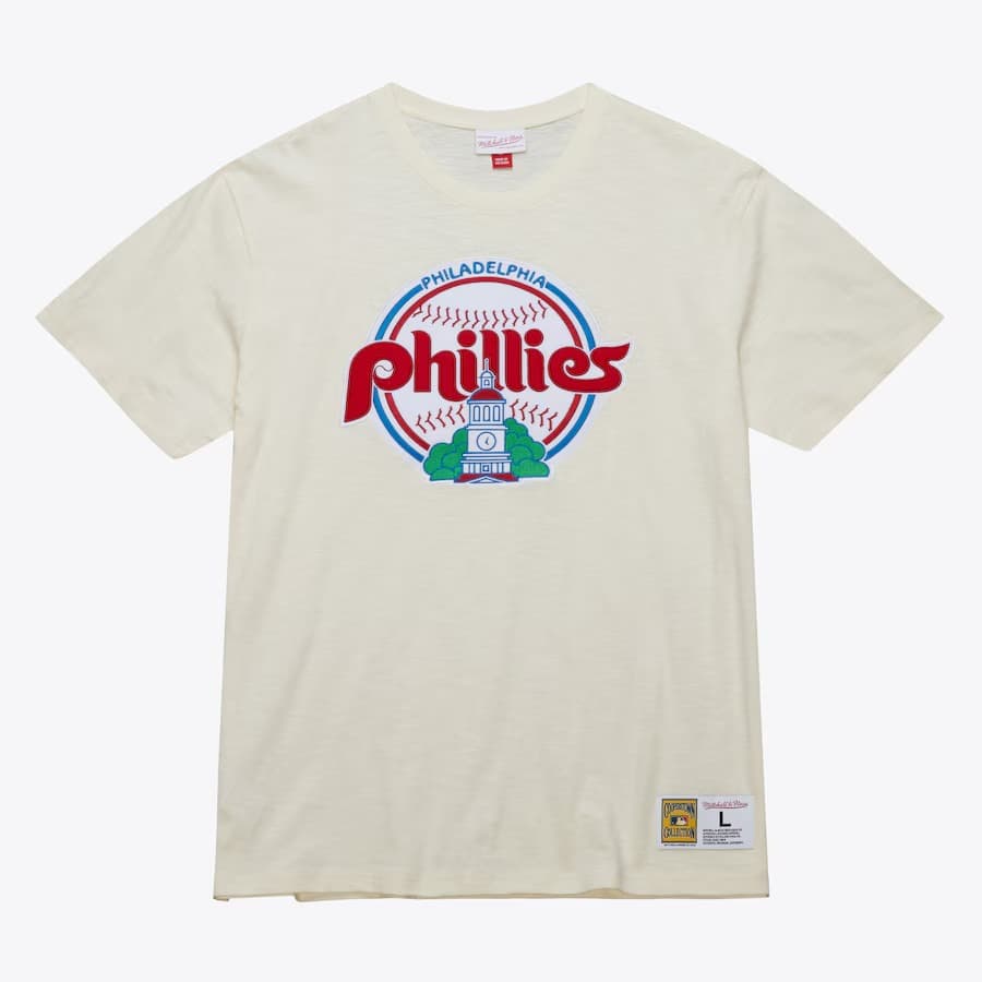 Футболка Mitchell & Ness Cream Red Philadelphia Phillies Heritage Vintage Slub T-Shirt