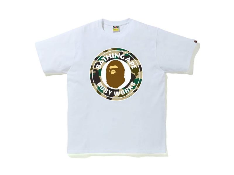 Футболка BAPE 1st Camo Busy Works Tee (SS21) White/Yellow