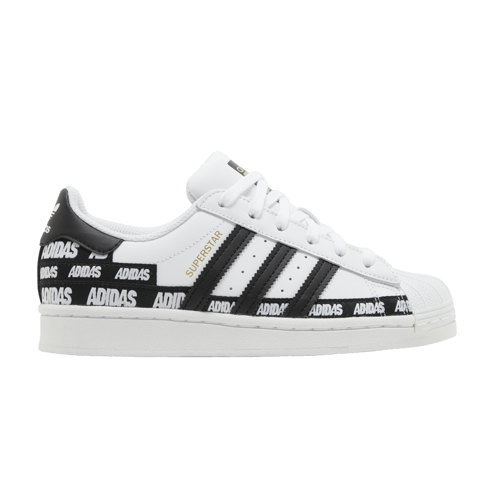 Кроссовки Adidas Superstar J 'Wordmark Heel Stripe - Cloud White'