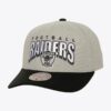 Mitchell-Ness-Gray-Oakland-Raiders-Boom-Text-Pro-Snapback-Hat-100x100