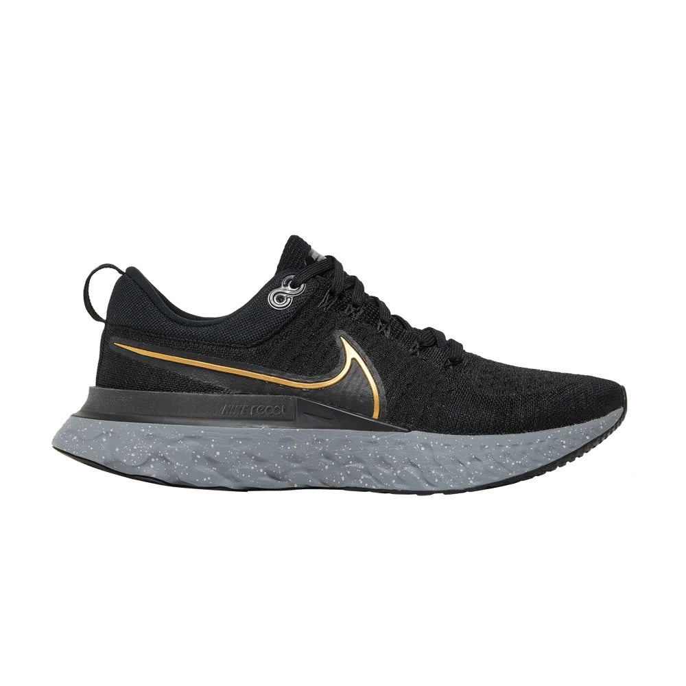 Кроссовки Nike React Infinity Run Flyknit 2 'Black Metallic Gold'