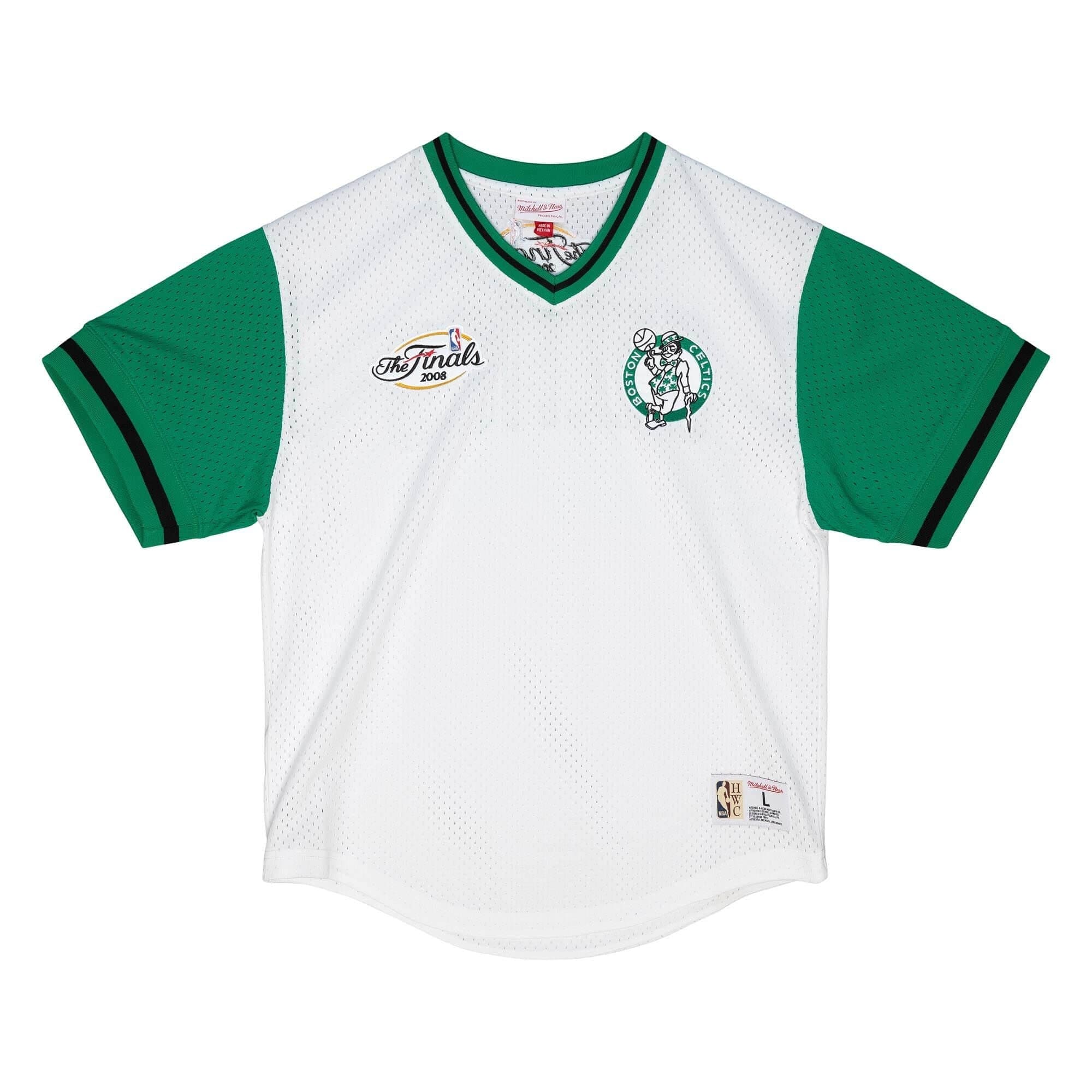 Футболка Mitchell & Ness Fashion Mesh V-Neck Boston Celtics White T-Shirt