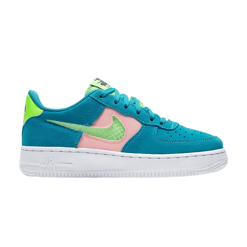 Krossovki-Nike-Air-Force-1-Low-GS-Transparent-Blue-Swoosh
