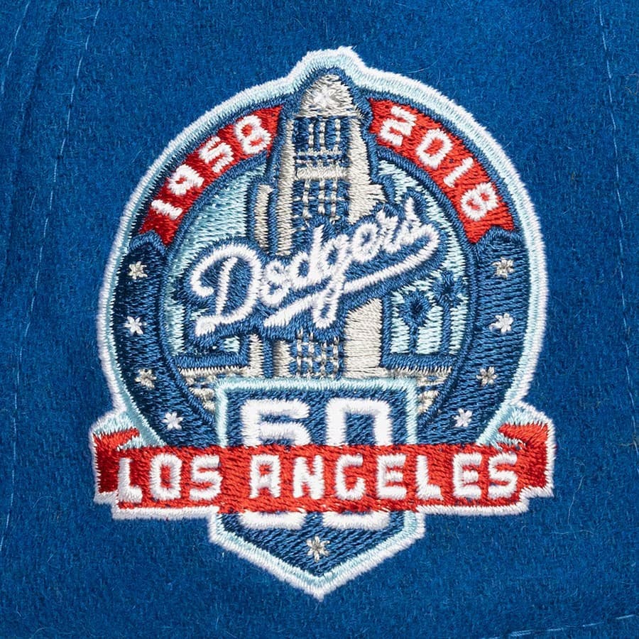 Бейсболка Mitchell & Ness Blue Los Angeles Dodgers Kicking Wool Pro Adjustable Hat