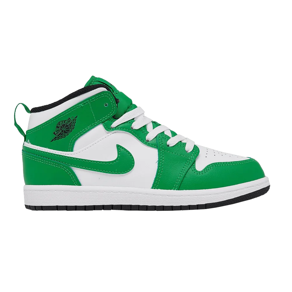 Krossovki-Air-Jordan-1-Mid-PS-Lucky-Green