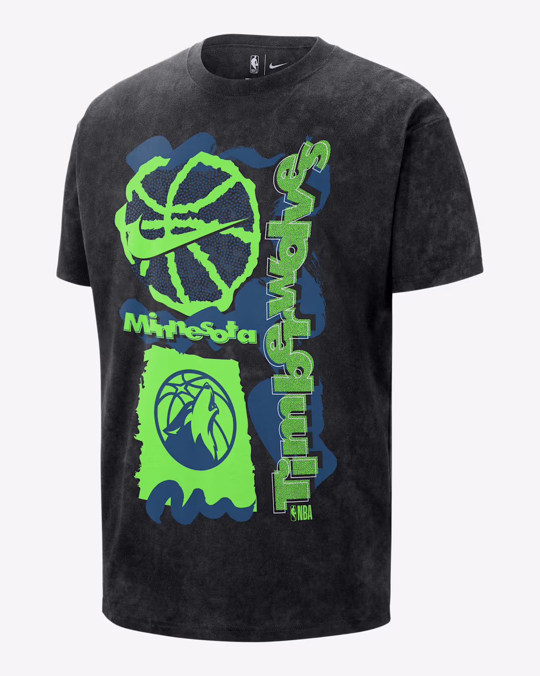 Мужская футболка Nike NBA Max90 Minnesota Timberwolves Courtside Black