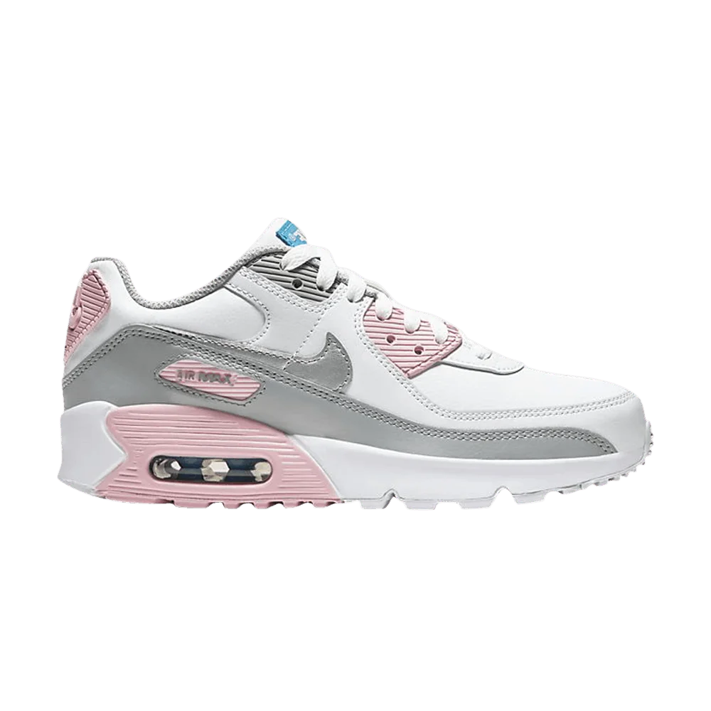 Krossovki-Nike-Air-Max-90-Leather-GS-Metallic-Silver-Pink