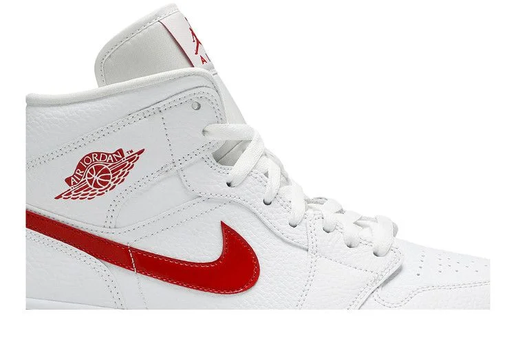 Кроссовки Wmns Air Jordan 1 Mid 'White University Red'