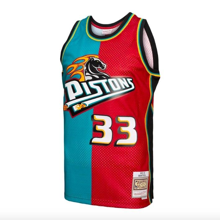 1999-00-Detroit-Pistons-33-Grant-Hill-Mitchell-Ness-Split-TealRed-Jersey-3