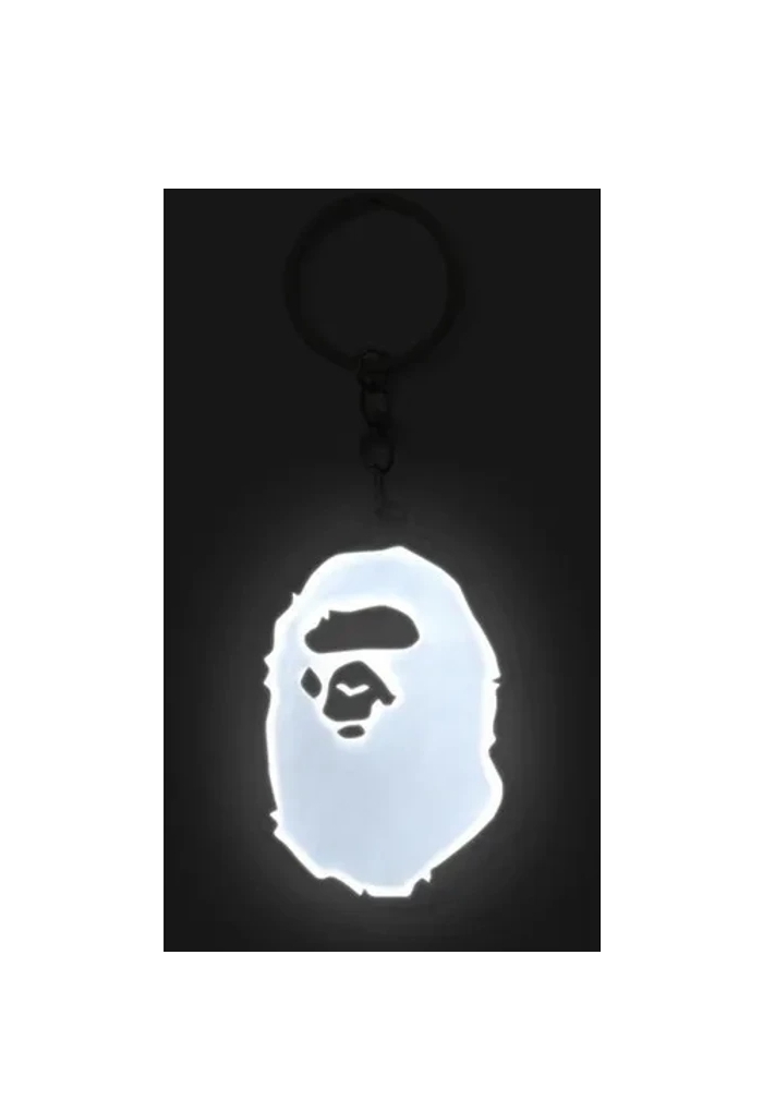 Брелок для ключей BAPE Ape Head Reflective Keychain (FW20) White