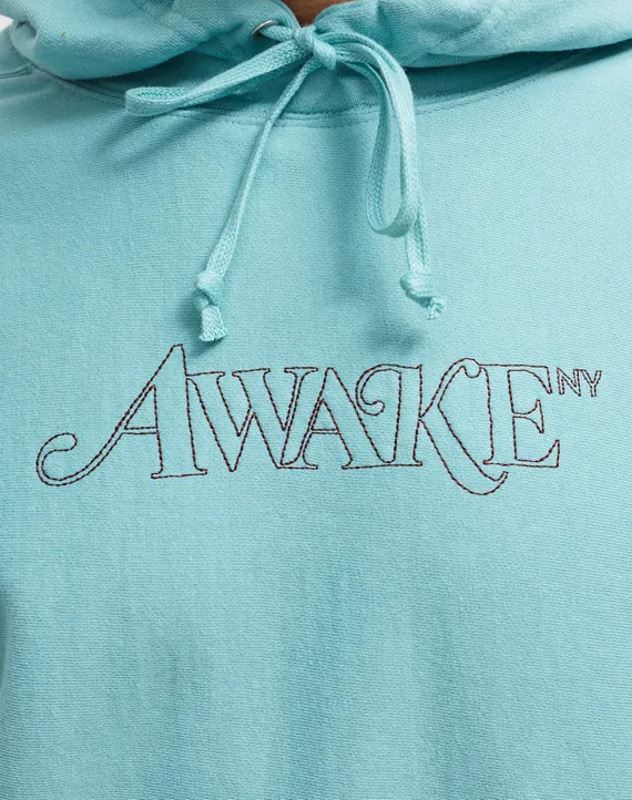 Худи Awake Classic Outline Logo Paneled Embroidered Hoodie Teal