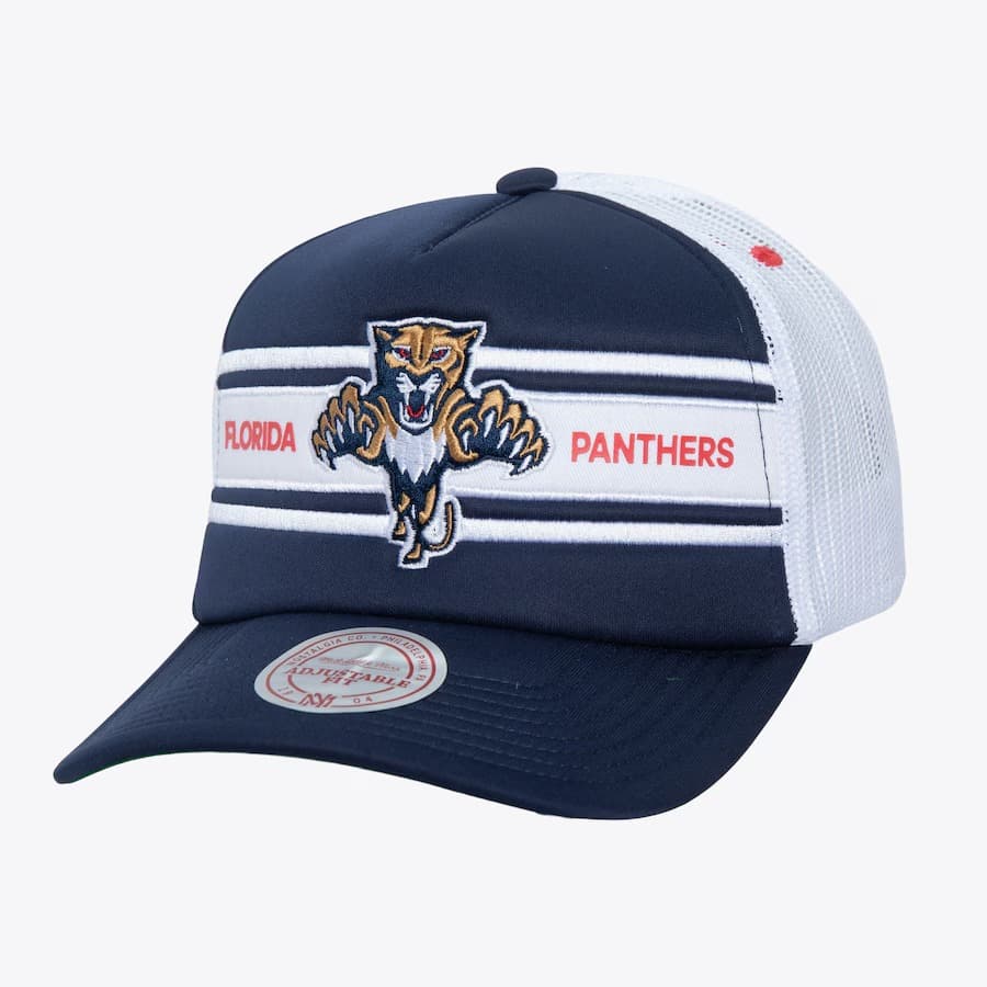 Бейсболка Mitchell & Ness Navy Florida Panthers Sideline Trucker Snapback Hat