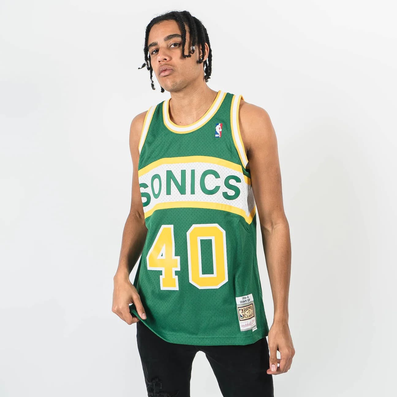 1994-95-Seattle-Supersonics-Shawn-Kemp-40-Swingman-Hardwood-Classics-Green-Jersey-5