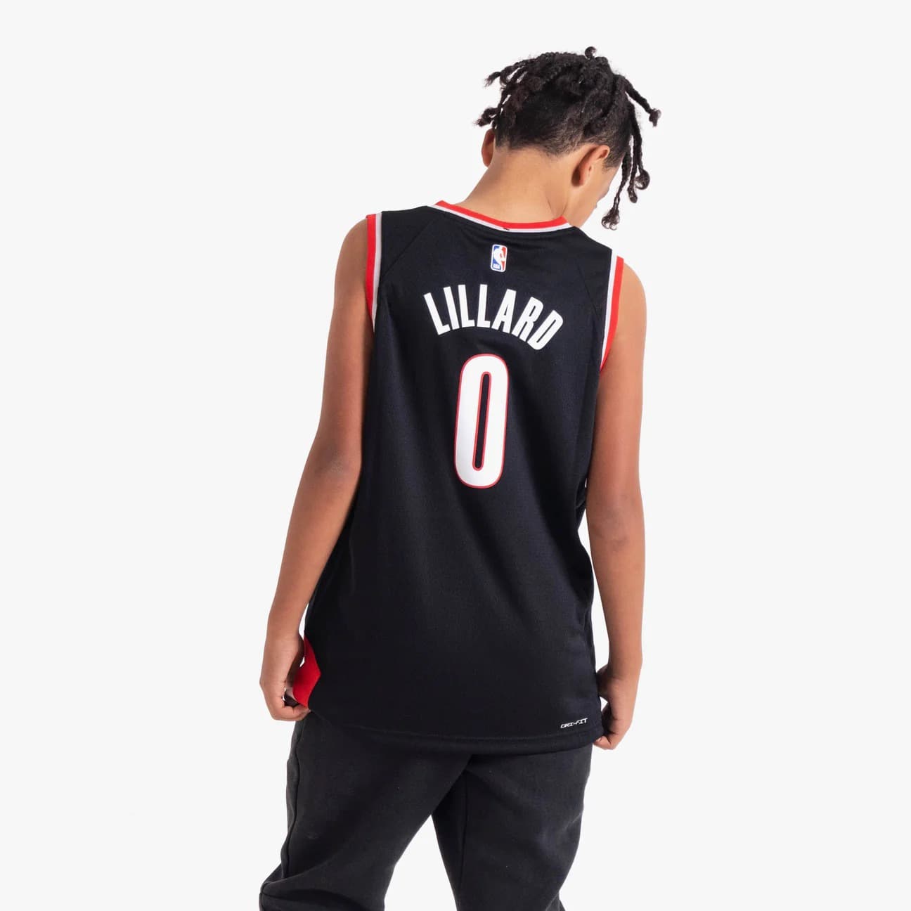 Баскетбольная джерси 2022-23 Portland Trail Blazers Damian Lillard #0 Youth Swingman Icon Edition Black Jersey