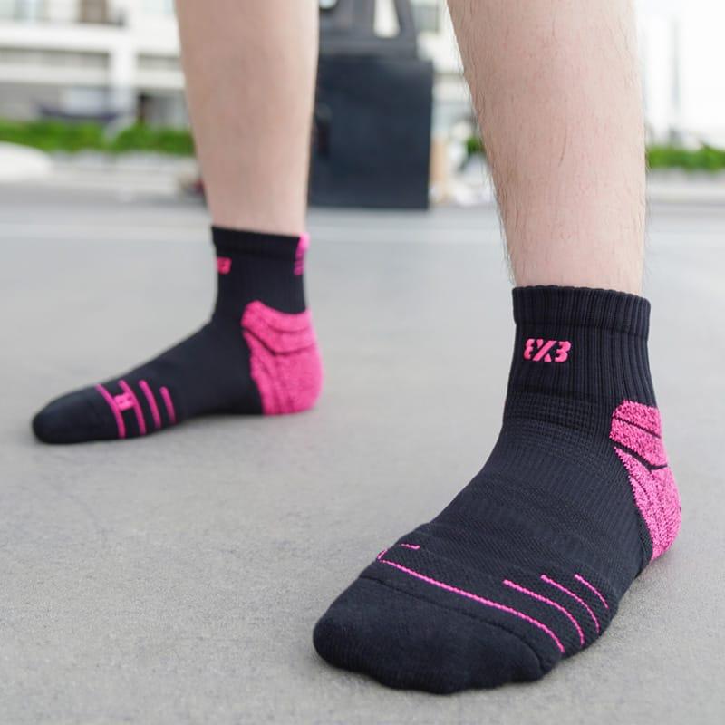 Спортивные носки Ehot 3X3 Black-Pink Short Socks