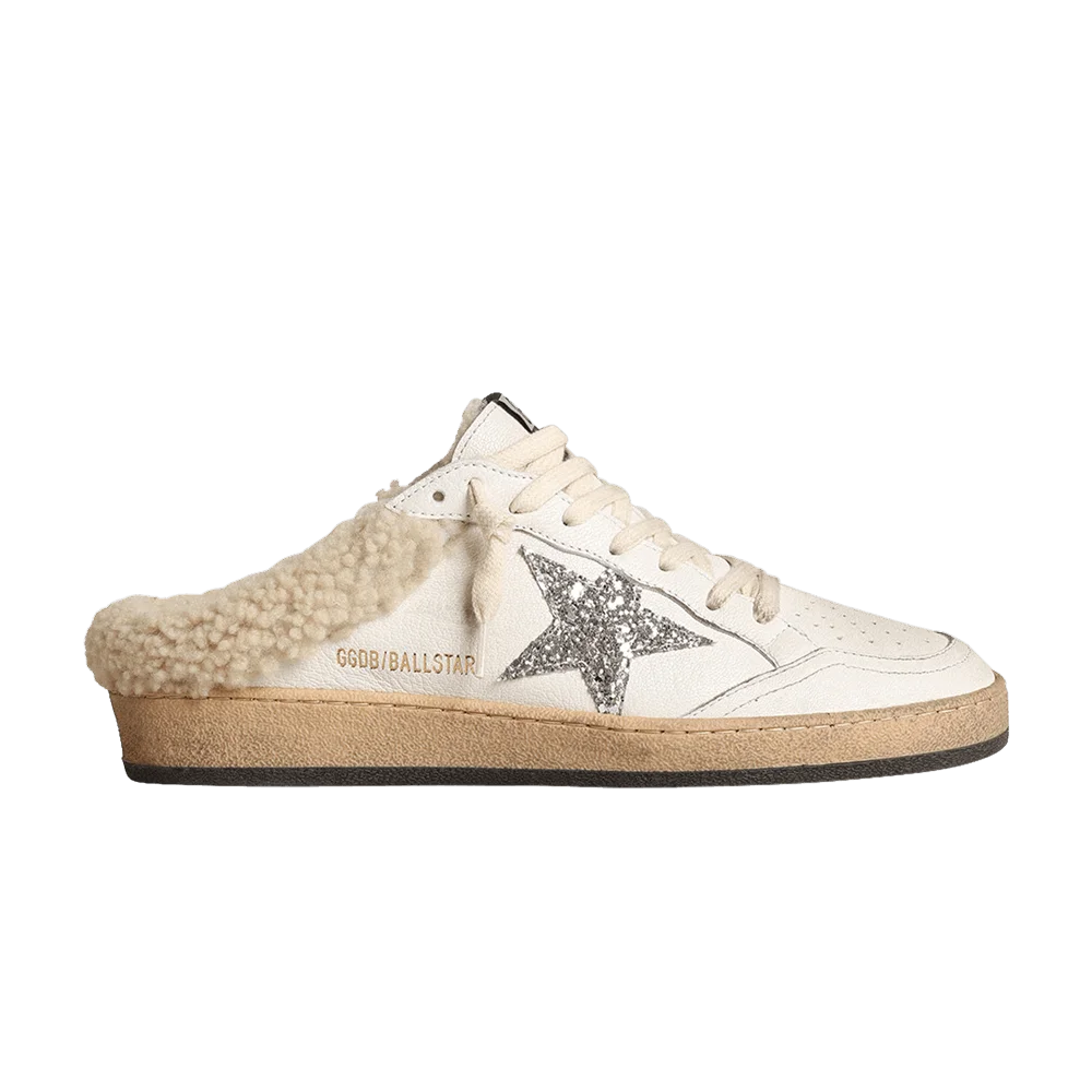 Krossovki-Golden-Goose-Wmns-Ballstar-Shearling-Sabot-White-Silver