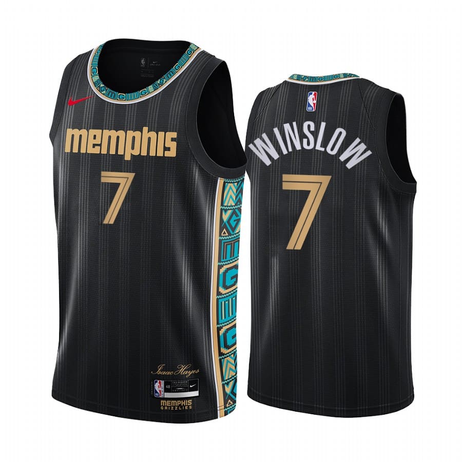 Баскетбольная джерси 2020-21 Memphis Grizzlies #7 Justise Winslow City Edition Black Swingman Jersey