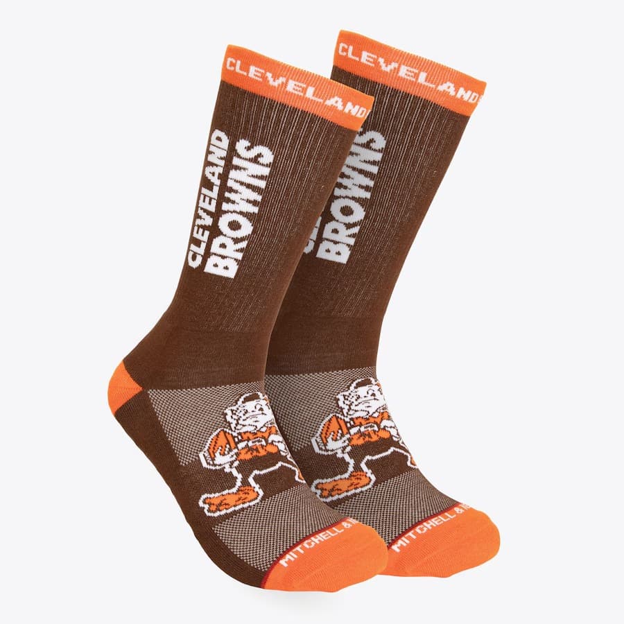 Спортивные носки Mitchell & Ness Brown Cleveland Browns Kick Off Crew Socks