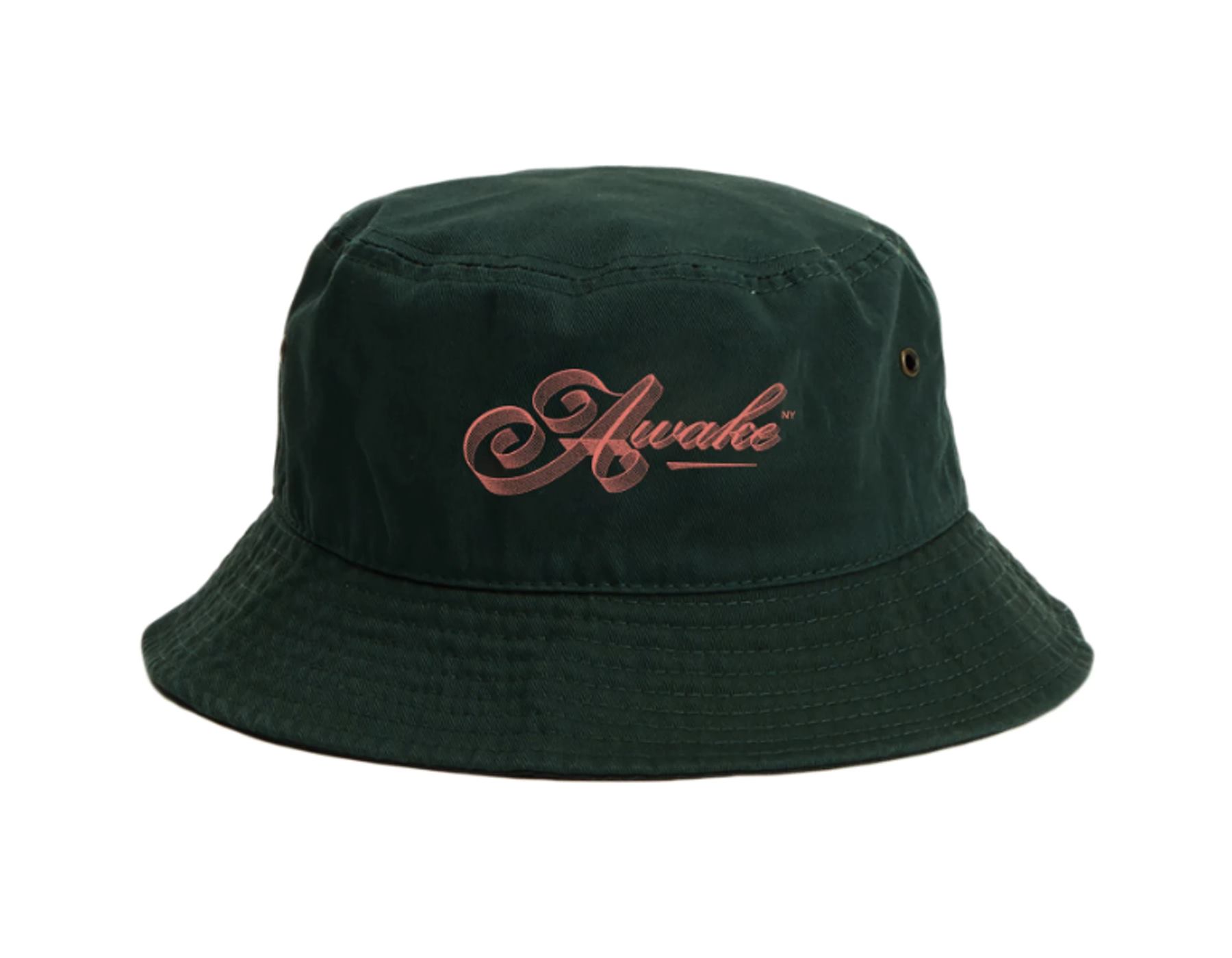 Панама Awake Ribbon Script Logo Bucket Hat Dark Green