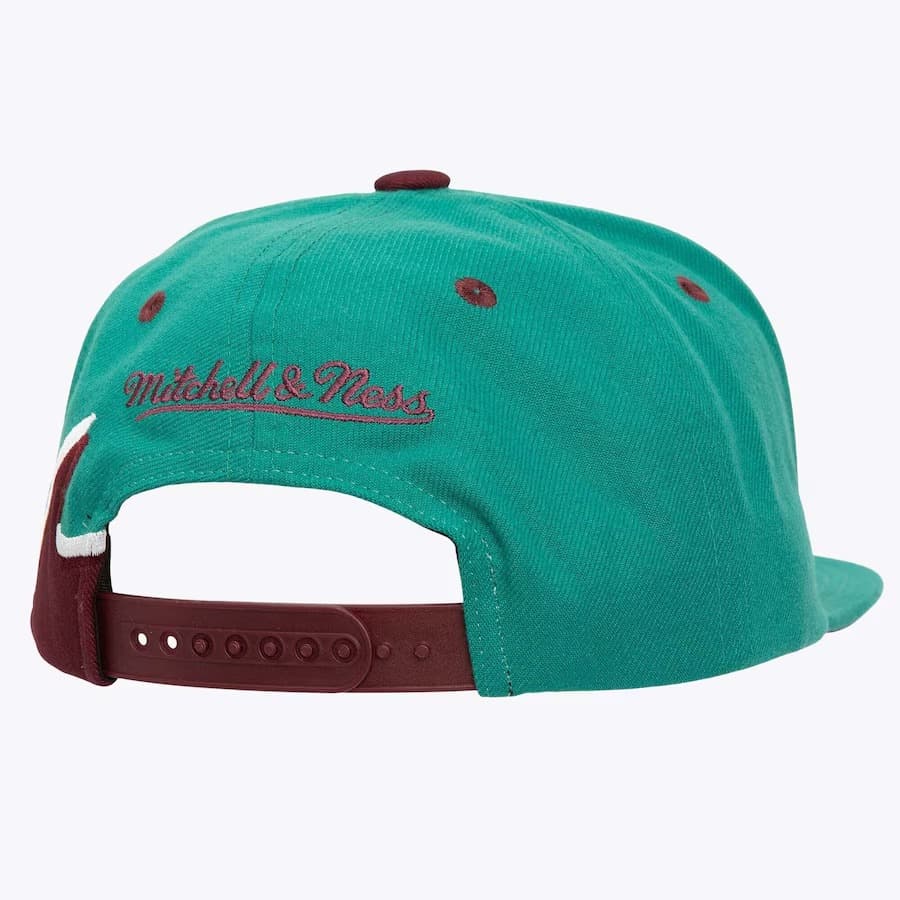 Бейсболка Mitchell & Ness Teal Anaheim Ducks Vintage Hockey Rising Tide OG Snapback Hat