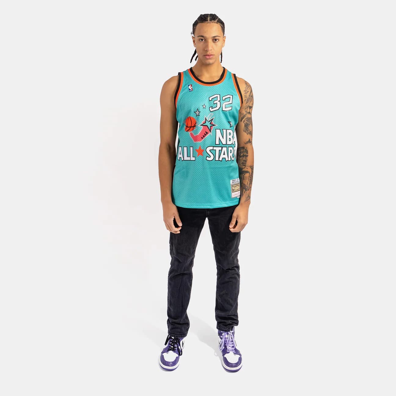 Баскетбольная джерси 1996 All Star Game Shaquille O’Neal #32 Swingman Hardwood Classics Teal Jersey