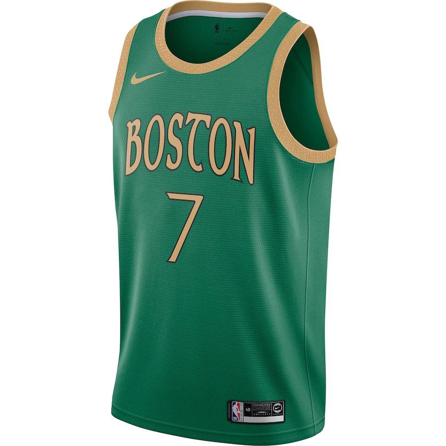 Баскетбольная джерси 2021-22 Boston Celtics #7 Jaylen Brown City Edition Swingman Jersey Green
