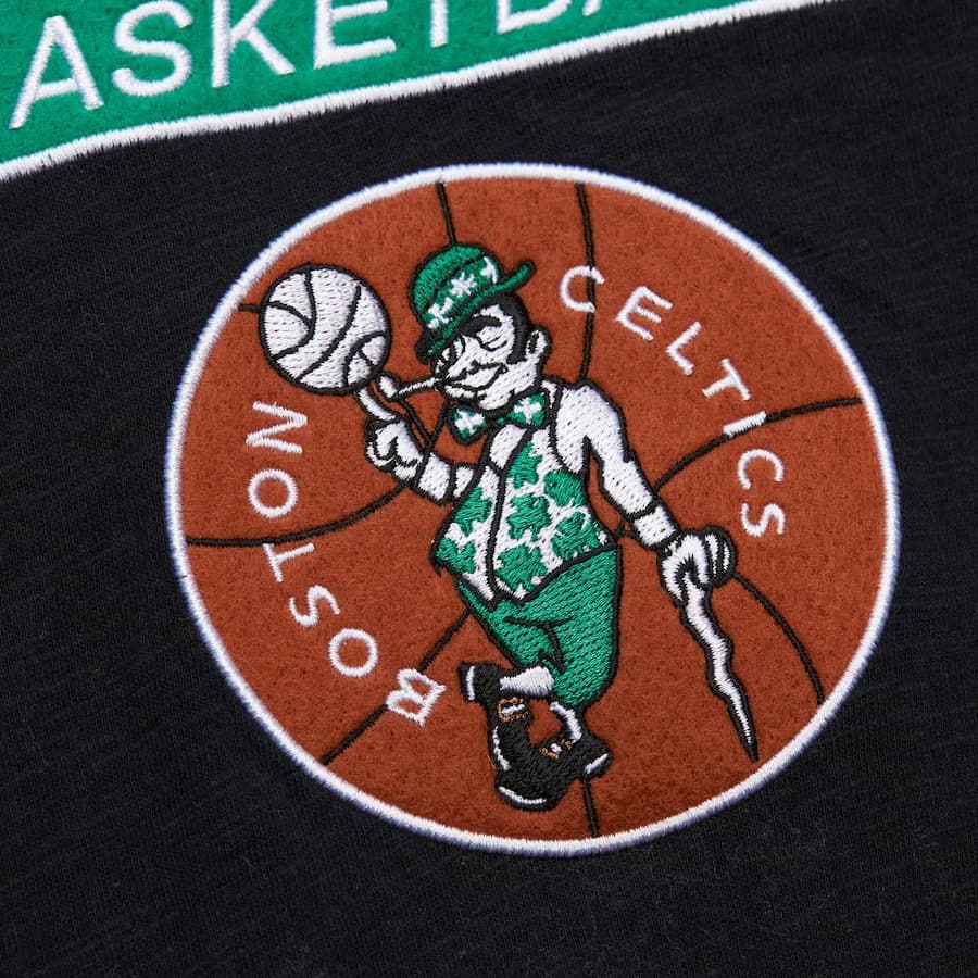 Футболка Mitchell & Ness Black Boston Celtics Vintage Logo Legendary Slub T-Shirt