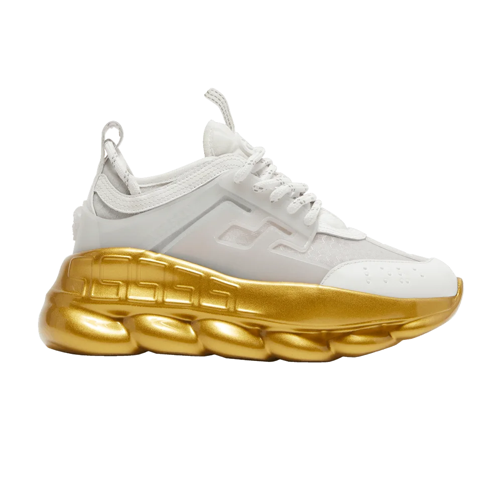 Krossovki-Versace-Wmns-Chain-Reaction-White-Gold