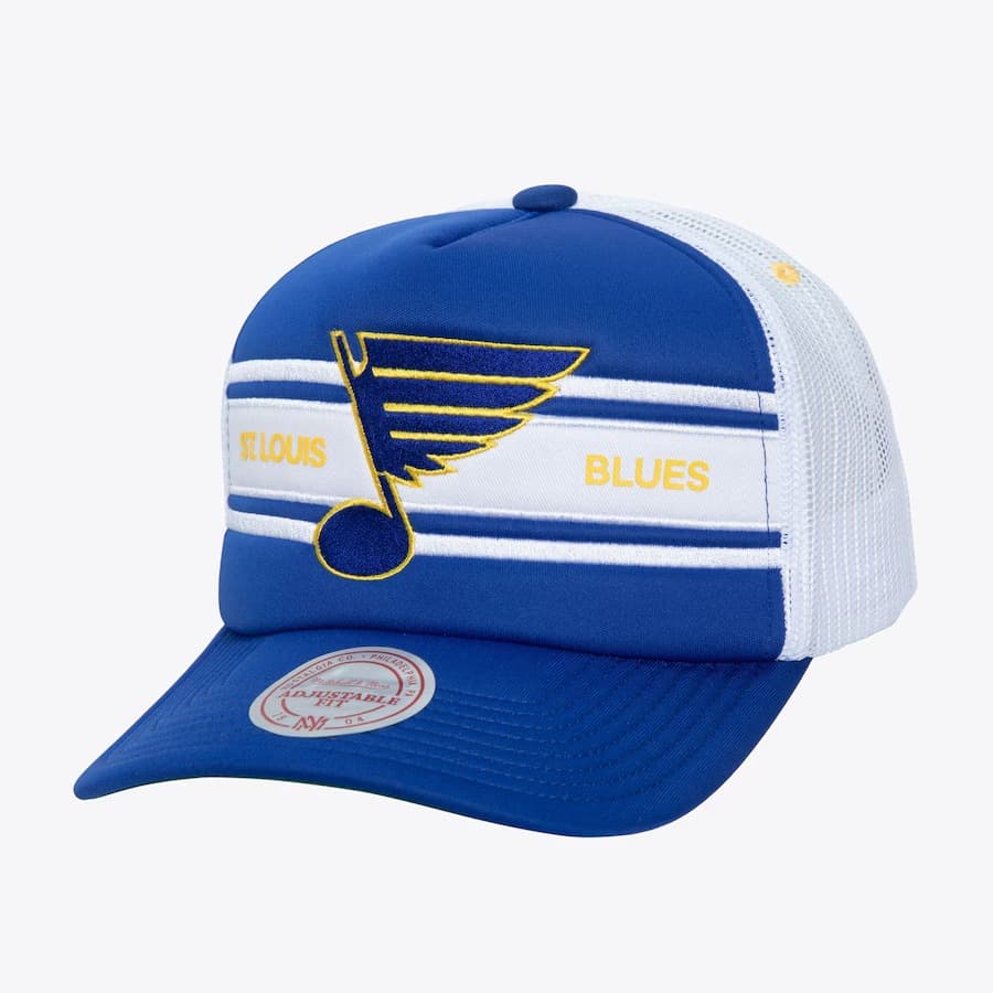 Бейсболка Mitchell & Ness Blue St. Louis Blues Sideline Trucker Snapback Hat