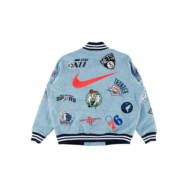 Бомбер Supreme x Nike x NBA Teams Warm Up Jacket Denim
