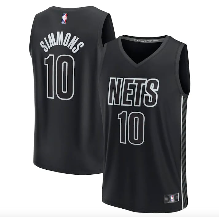 Баскетбольная джерси 2022-23 Brooklyn Nets #10 Ben Simmons Fast Break Statement Black Jersey