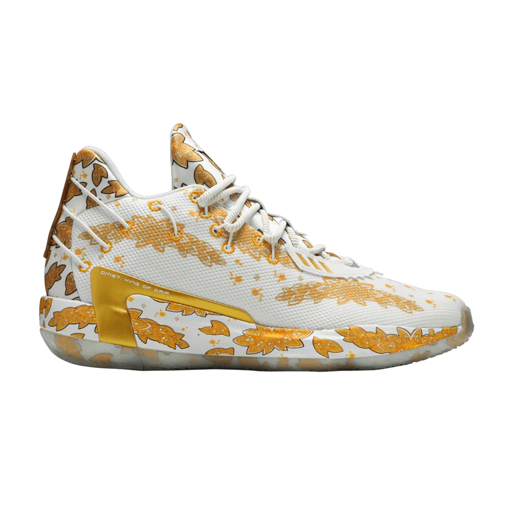 Кроссовки Ric Flair x adidas Dame 7 'White Gold Metallic'