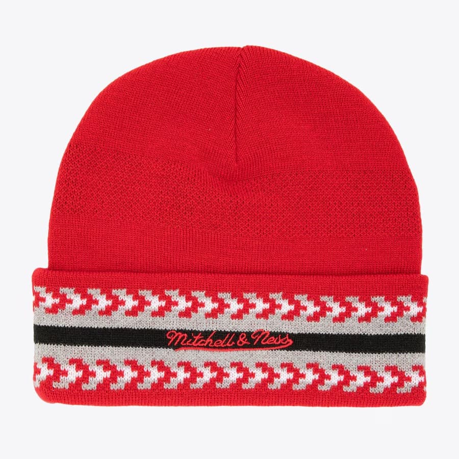 Шапка Mitchell & Ness Red Chicago Bulls Hardwood Classics Game On Cuffed Knit Hat