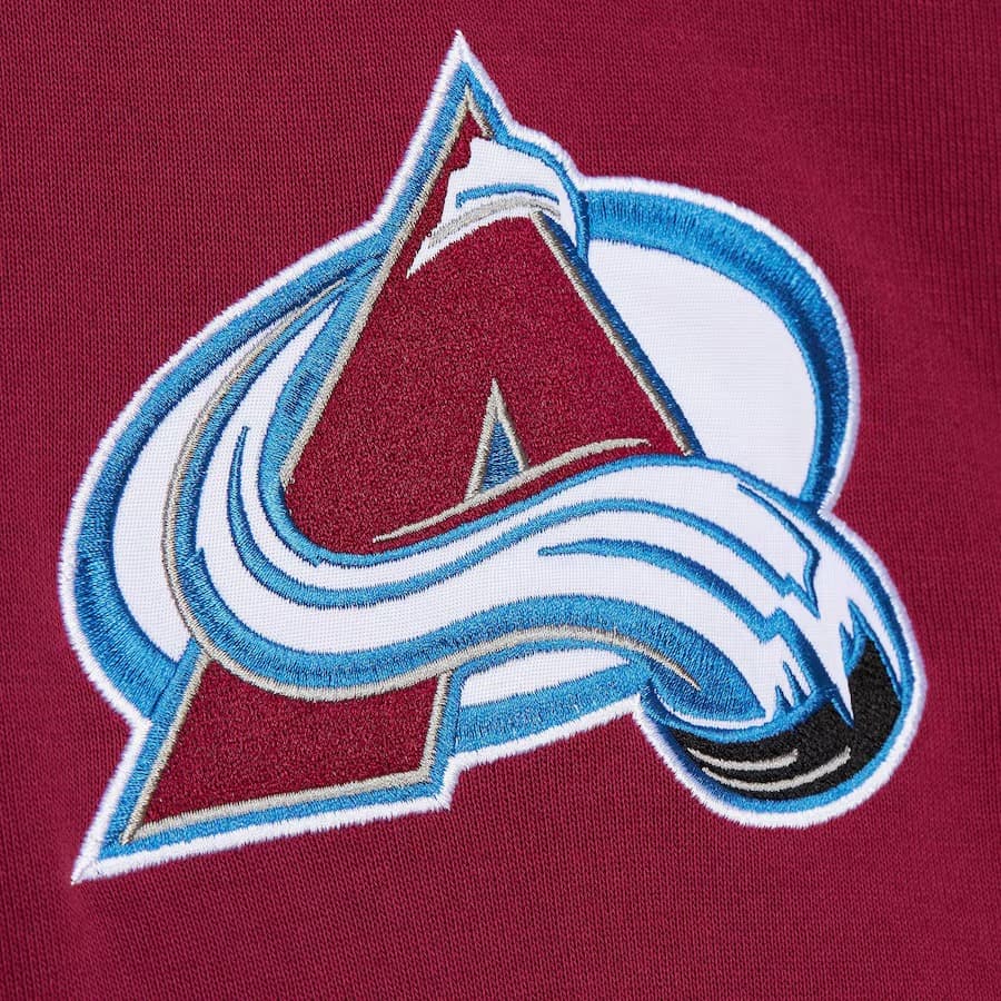 Худи Mitchell & Ness Cardinal Colorado Avalanche Polar Fleece Quarter-Zip Pullover Hoodie