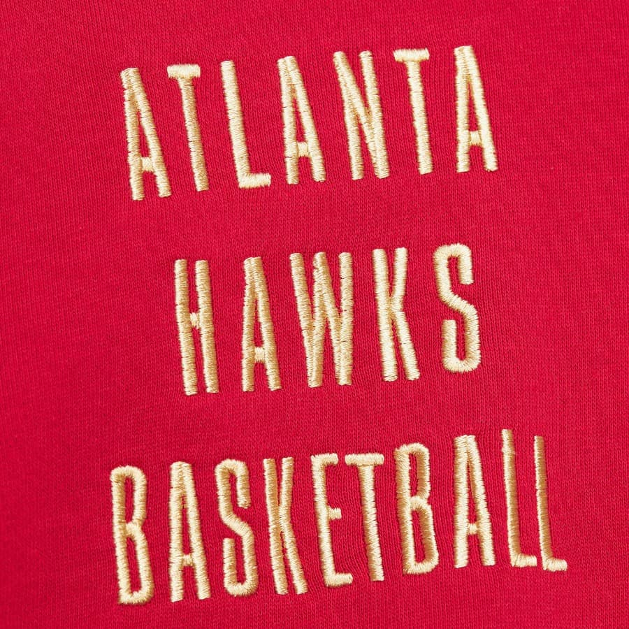Худи Mitchell & Ness Scarlet Atlanta Hawks Team OG 2.0 Vintage Logo Fleece Pullover Hoodie