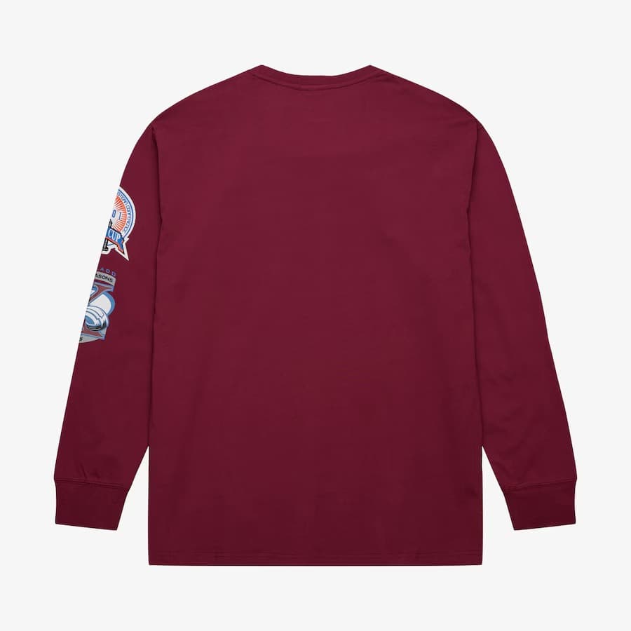 Лонгслив Mitchell & Ness Burgundy Colorado Avalanche Allover Long Sleeve T-Shirt