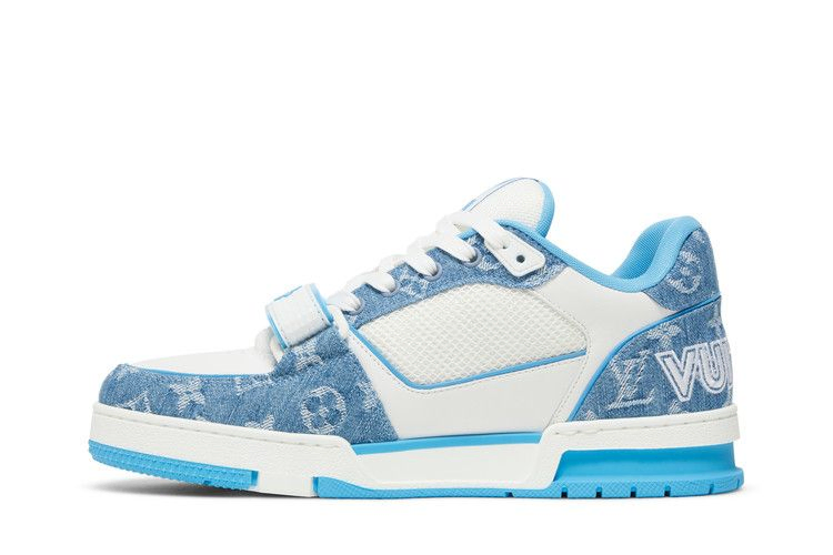Кроссовки Louis Vuitton Trainer Low 'Velcro Strap - Light Blue Monogram Denim'