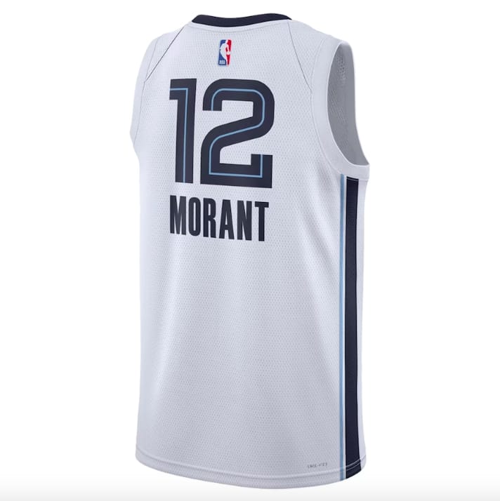 Баскетбольная джерси 2022-23 Memphis Grizzlies #12 Ja Morant Swingman Association White Jersey