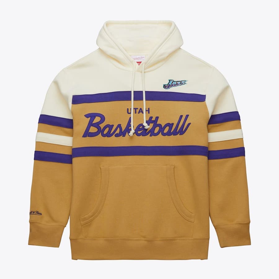 Худи Mitchell & Ness Tan Utah Jazz Head Coach Fleece Pullover Hoodie