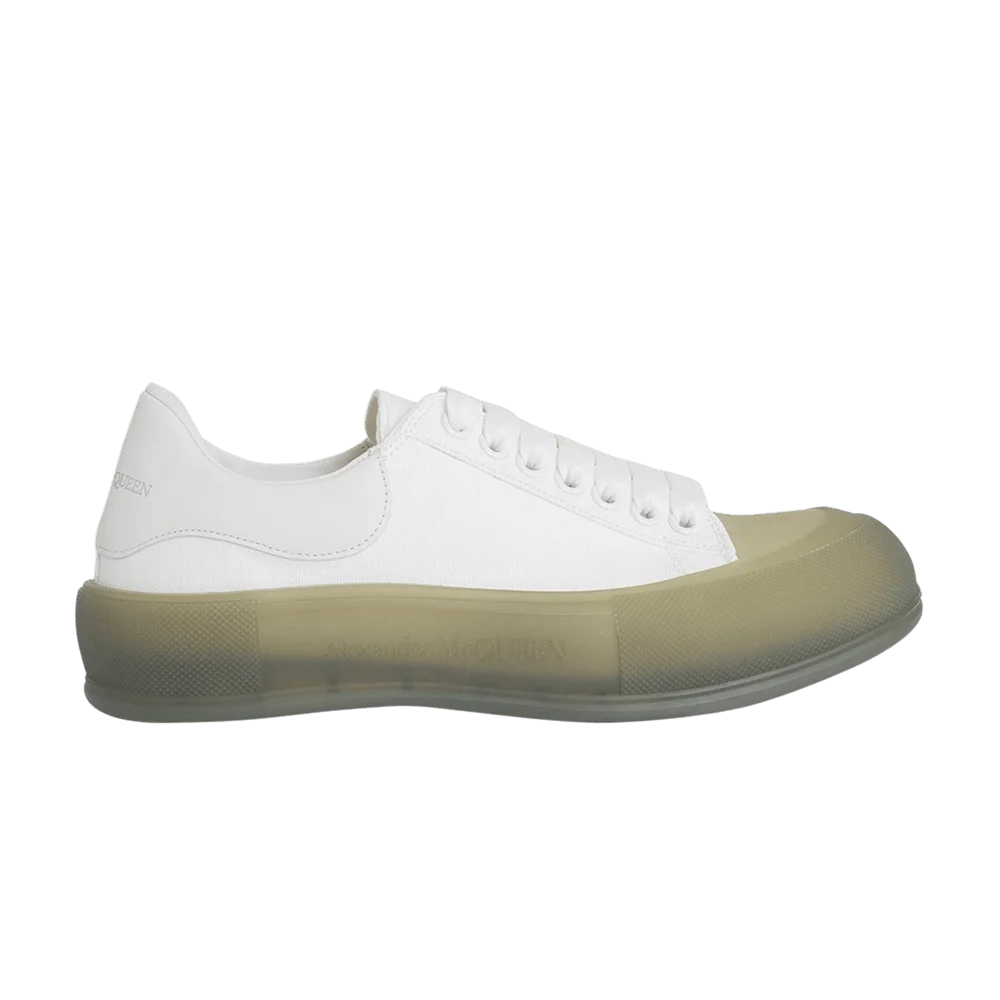 Кроссовки Alexander McQueen Deck Lace-Up Plimsoll 'White Khaki'