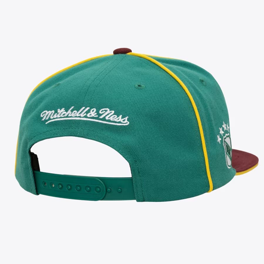 Бейсболка Mitchell & Ness Teal Anaheim Ducks Pipe Snapback Hat