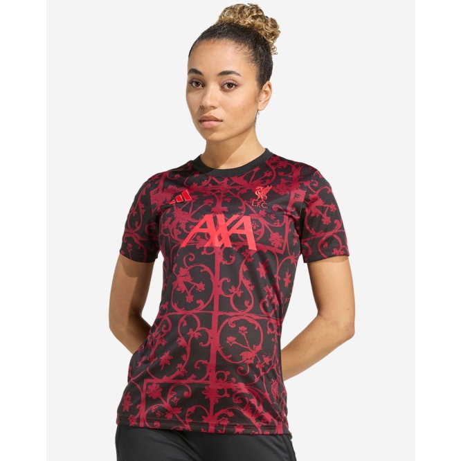 Женское тренировочное джерси Liverpool FC adidas Womens 25/26 Short Sleeve Pre-Match Shirt Black