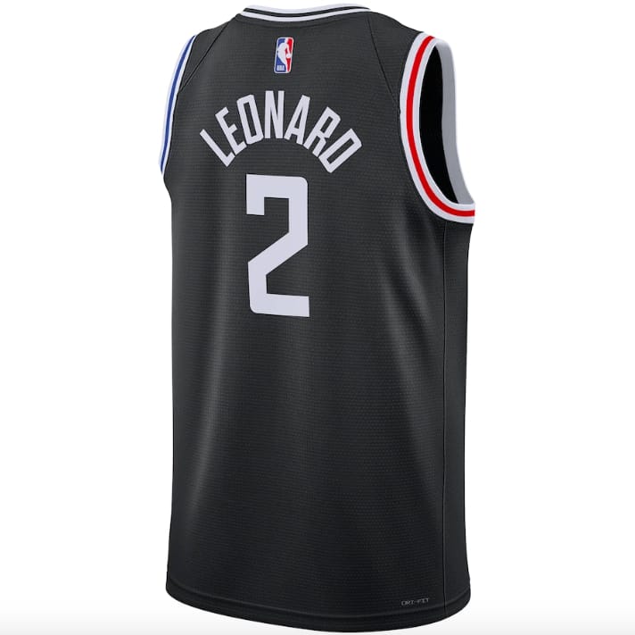 Баскетбольная джерси 2022-23 LA Clippers #2 Kawhi Leonard Swingman City Black Jersey