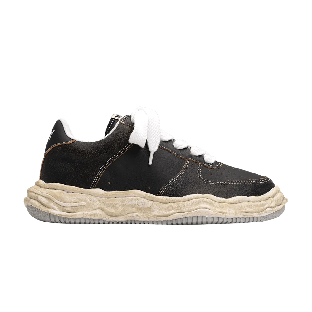 Krossovki-Maison-Mihara-Yasuhiro-Wayne-Low-Cracking-Leather-Black-White