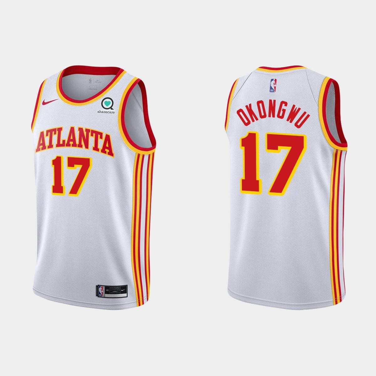 Баскетбольная джерси 2020-21 Atlanta Hawks #17 Onyeka Okongwu White Association Jersey