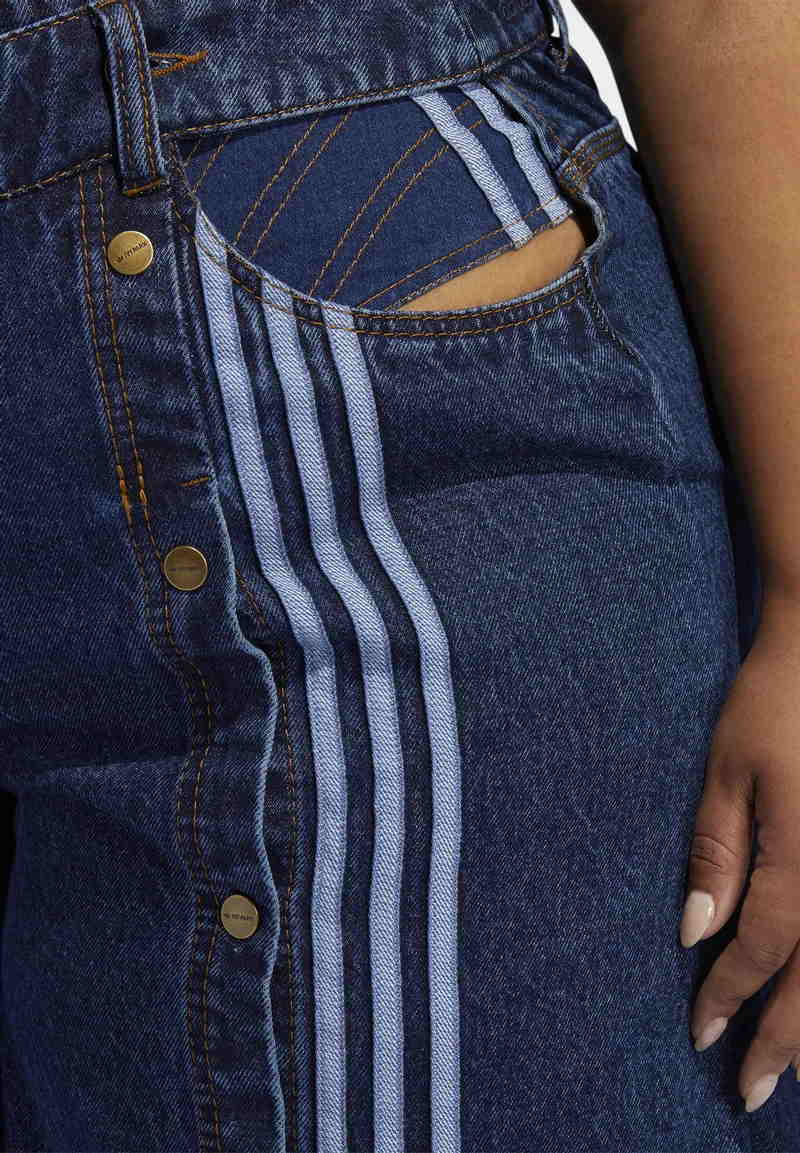 Спортивные брюки adidas Ivy Park Denim Wide-Leg Snap Pants (Plus Size) Dark Denim