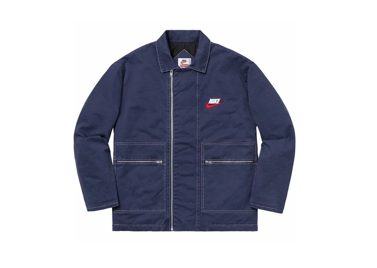 Куртка Supreme x Nike Double Zip Quilted Work Jacket Navy