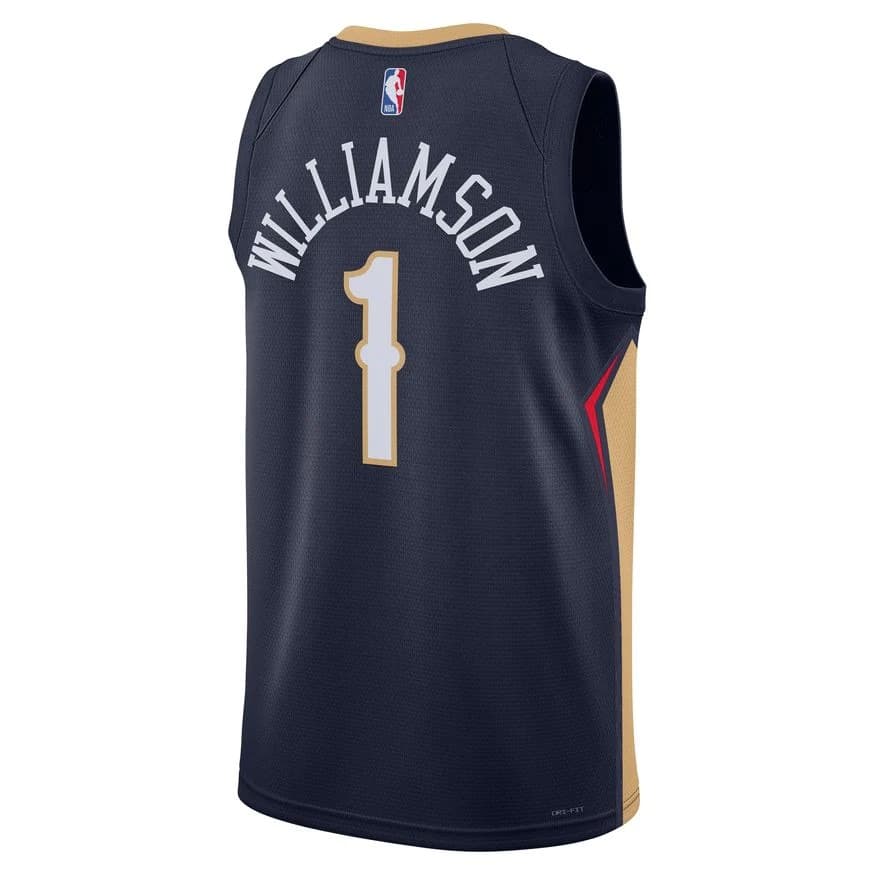 Баскетбольная джерси 2023-24 New Orleans Pelicans Zion Williamson #1 Swingman Icon Edition Navy Jersey